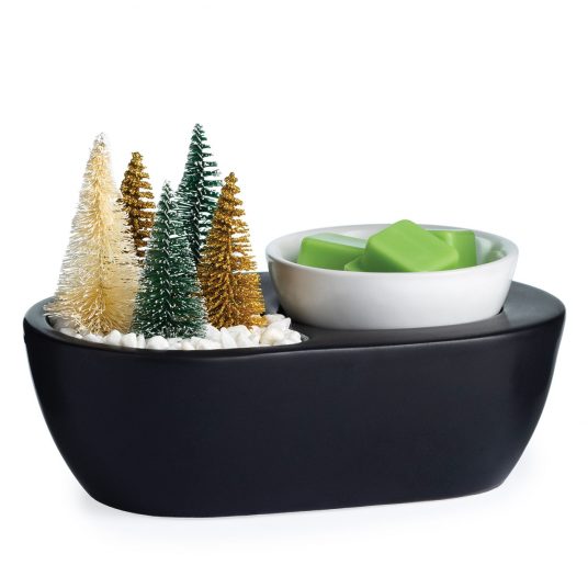 Side view of Bottle Brush Tree Wax Warmer showing 36‑inch cord with roller switch