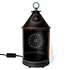 Primitive Tin Sunshine Lantern with starburst cutouts and matte tin finish