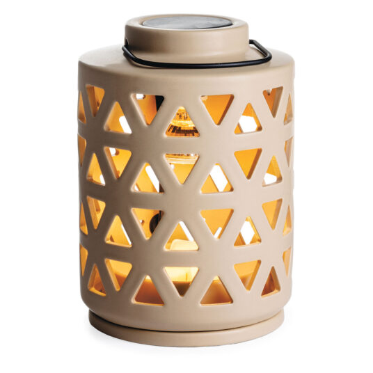Geo Lantern Canopy Illumination Warmer metal circular lantern with geometric cut‑outs